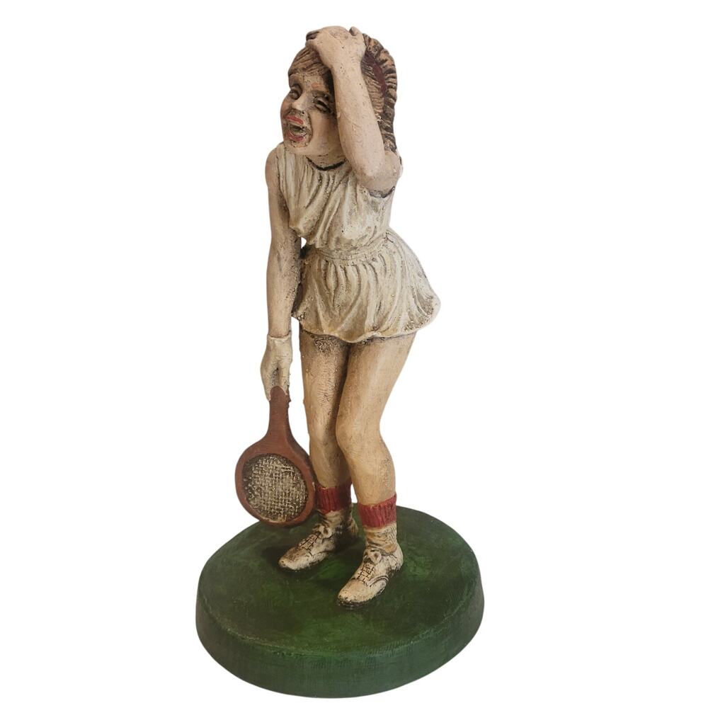 Vintage 1972 Ideal Origals chalkware female tennis player figurine sculpture